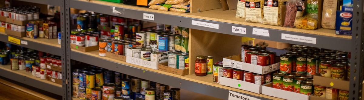 assortment of food on shelves