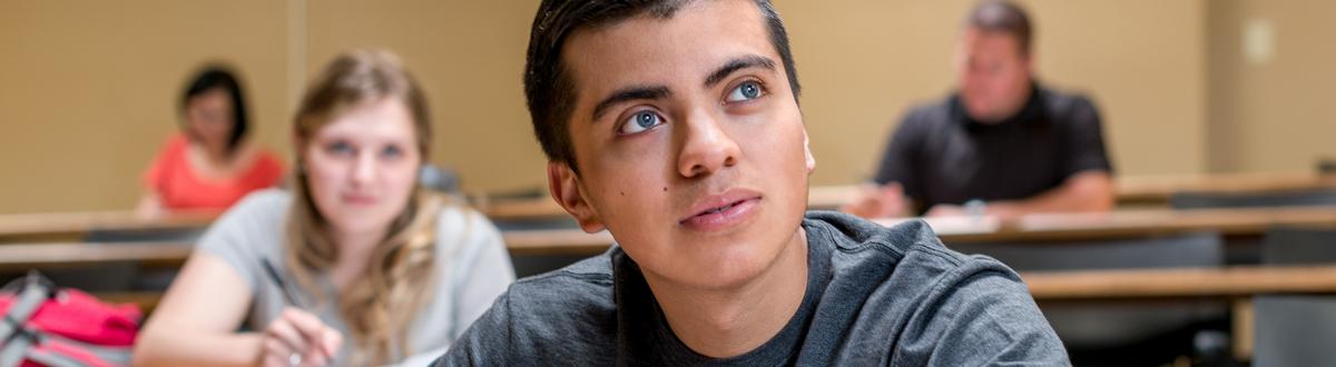male student in PCC classroom
