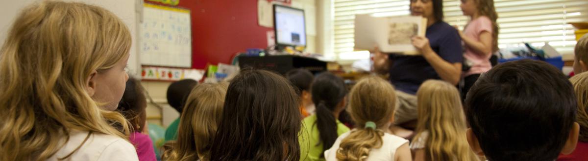 classroom full of young students