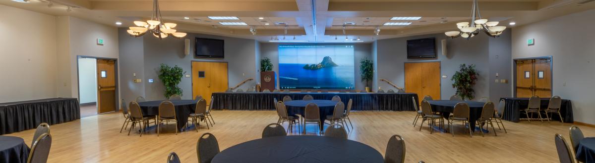 Video wall in Fortino Ballroom